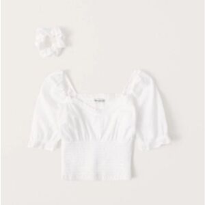 Abercrombie and Fitch Short-Sleeve Smocked Waist Top